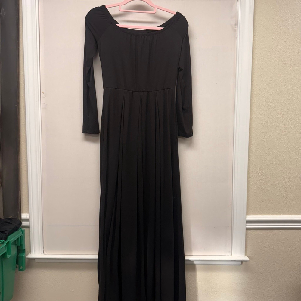 Women's Amelia James Black Long Sleeve Maxi Dress M